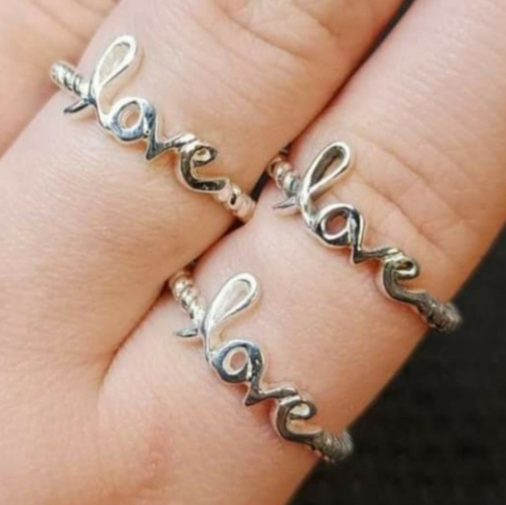 925 Solid Silver Love Ring
